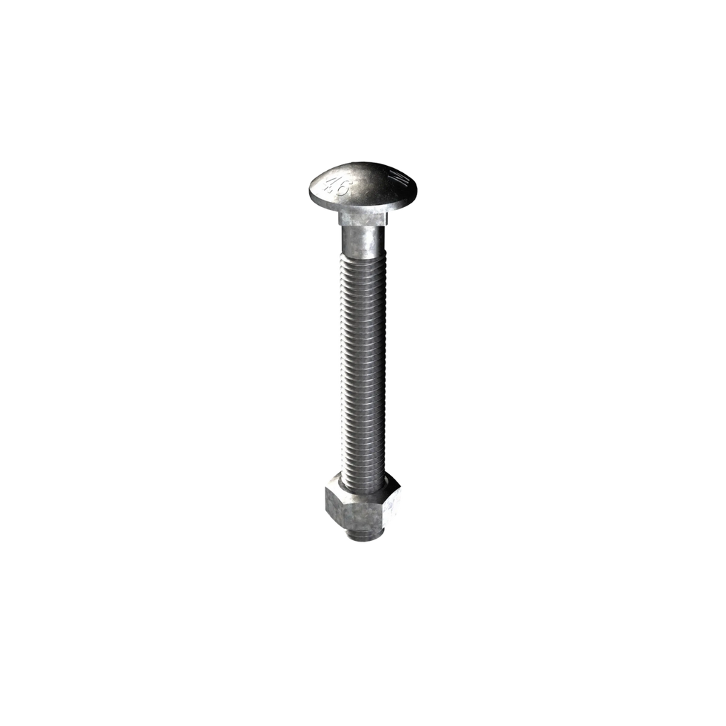 Bremick M12 x 120mm Cup Head Galvanised Bolt & Nut