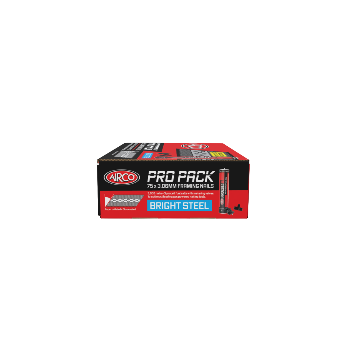 Airco 75 x 3.1 Gas Nailing Pack (Qty 3000)