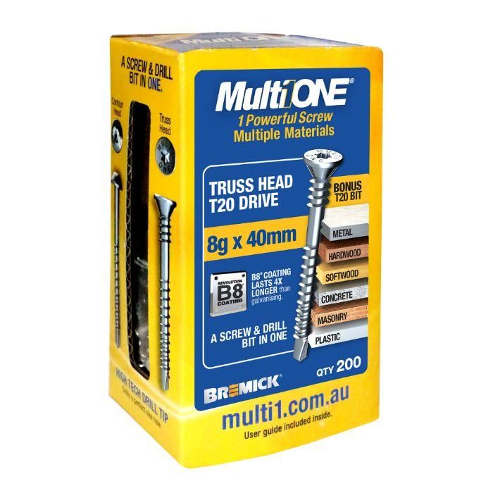 Bremick MultiONE Truss Head Screw – Torx Drive, B8 Coated