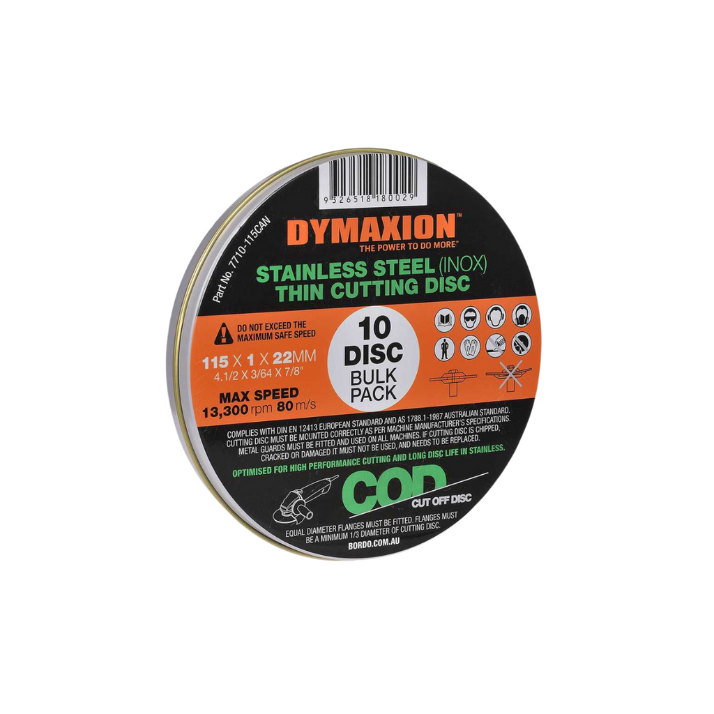 10 Pack Dymaxion Thin Cutting Disc Stainless Steel (INOX)